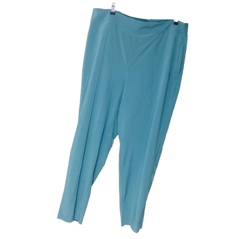 Athleta Seafoam Green Performance Pants Leg Vent Pockets EZ Care Womens 18 XL